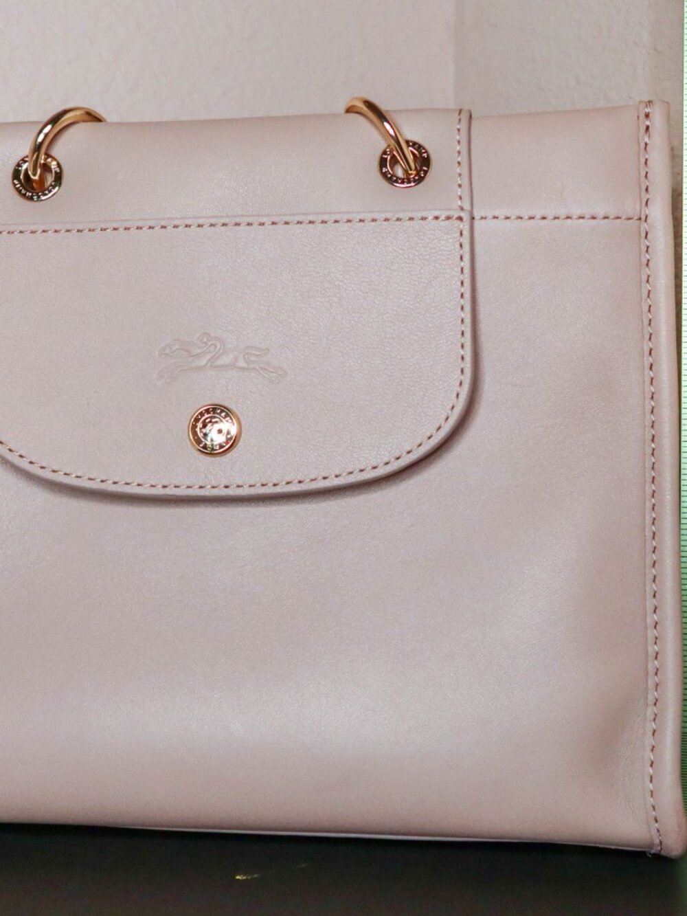 Longchamp Cabas Small Leather Handbag Tote in Clay | Preloved Very Good w Box - Picture 6 of 15